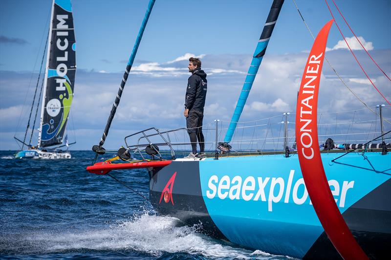 Boris Herrmann onboard Malizia - Seaexplorer off the coast of Lorient - Transat CIC Race - photo © Marie Lefloch / Team Malizia