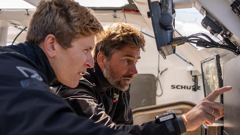 Co-skipper Will Harris and skipper Boris Herrmann in the last moments before the start - Transat CIC Race - photo © Dani Devine / Team Malizia