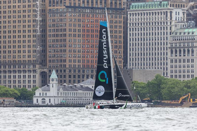 Giancarlo Pedote crosses the finish line of the Transat CIC 2024 - photo © Vincent Olivaud