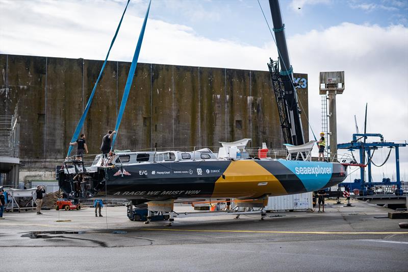 Team Malizia on Tuesday, launching their Malizia - Seaexplorer once last time before the Vendée Globe - photo © Marie Lefloch / Team Malizia