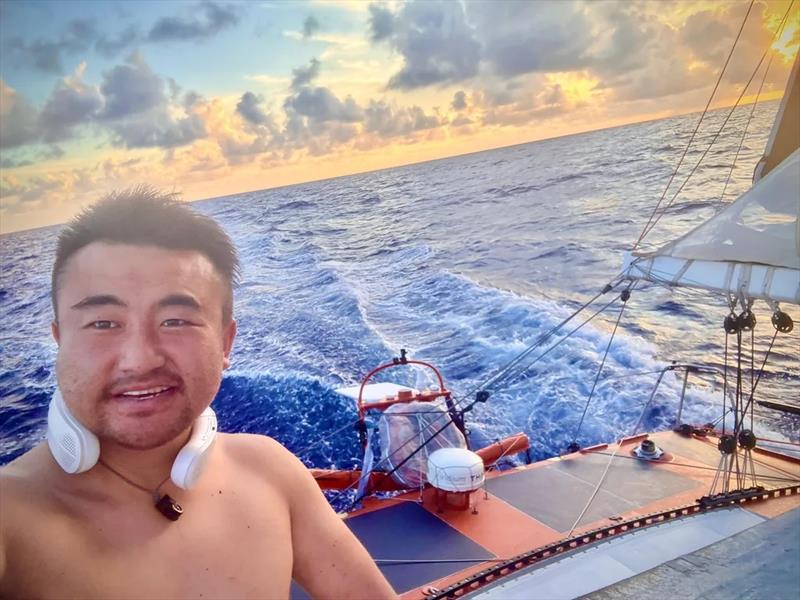 Photo sent from the boat Singchain Team Haikou during the Vendée Globe sailing race on January 30, 2024 photo copyright Jingkun Xu taken at  and featuring the IMOCA class