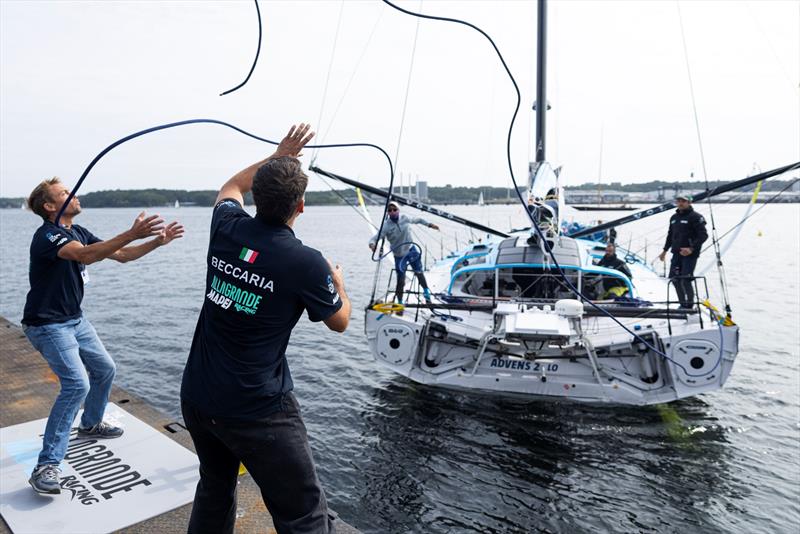 Ambrogio Beccaria, Thomas Ruyant of the Allagrande Mapei Racing team dock they race yacht in preparation for The Ocean Race Europe in Kiel, Germany - photo © Lloyd Images / The Ocean Race Europe