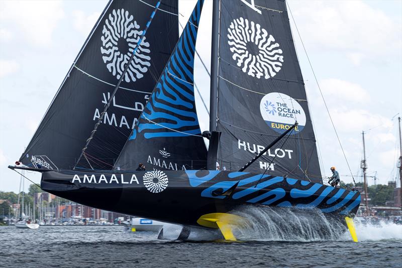 Team AMAALA, skippered by Alan Roura, pictured during the speed run challenge. The Ocean Race Europe in Kiel, Germany on August 08 - photo © Lloyd Images / The Ocean Race Europe 2025