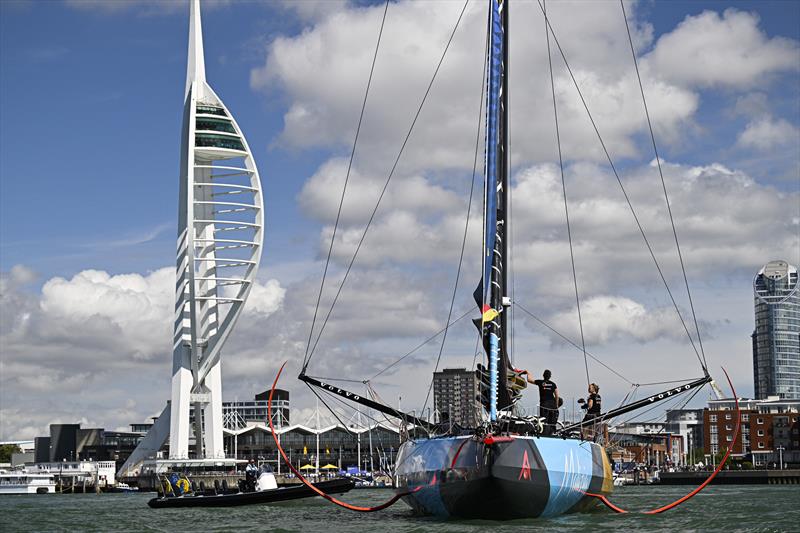Team Malizia, skippered by Boris Herrmann, crosses the line in 2nd place during Leg 1 of The Ocean Race Europe in Portsmouth, UK on August 14 - photo © Jean Louis Carli / The Ocean Race Europe