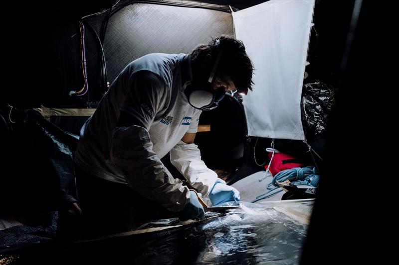 Allagrande Mapei ready to set sail again for The Ocean Race Europe after completing repairs in Kiel, Germany - photo © Pierre Bouras / Allagrande Mapei Racing / The Ocean Race