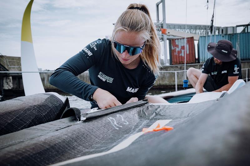 Allagrande Mapei ready to set sail again for The Ocean Race Europe after completing repairs in Kiel, Germany - photo © Pierre Bouras / Allagrande Mapei Racing / The Ocean Race