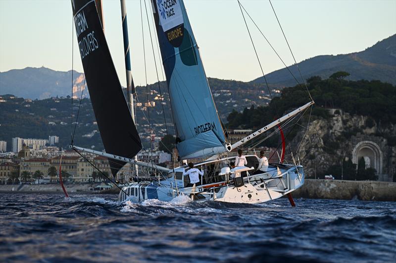 Biotherm, skippered by Paul Meilhat cross The Ocean Race Europe 2025 Leg 3 line in 1st place at 05:12:14 UTC - photo © Vincent Curutchet / The Ocean Race Europe