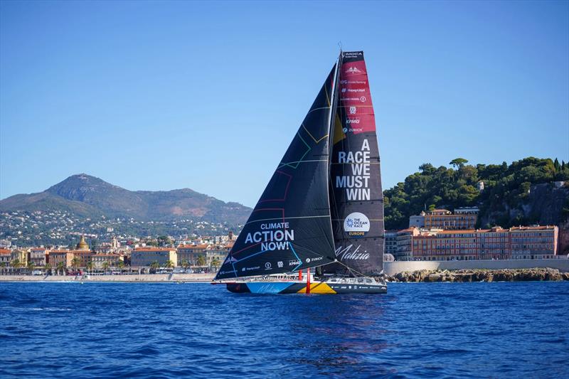 Team Malizia sails along the shore towards the finish of Leg 3 of The Ocean Race Europe - photo © Marie Lefloch I Team Malizia