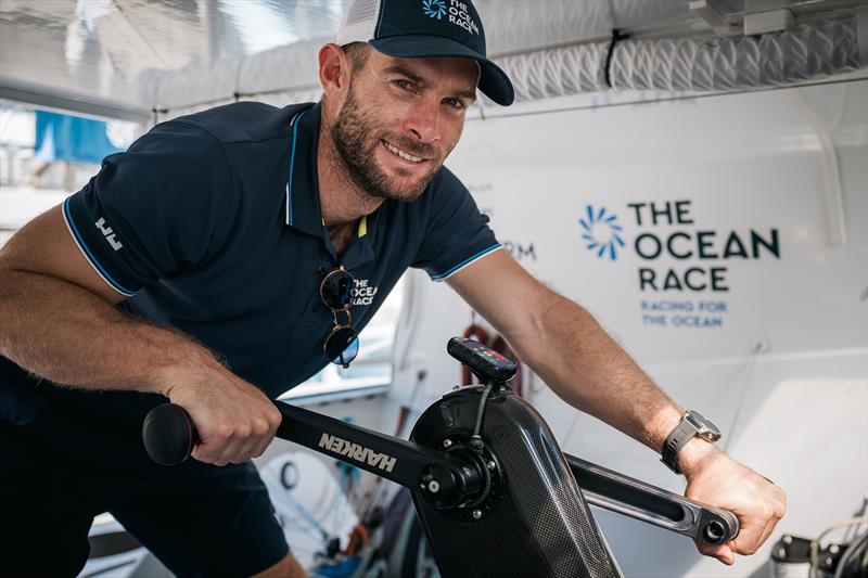 Milivoj DUKIC, Laser Olympic Sailor from Montenegro, visiting Ocean Live Park during Leg 4 of The Ocean Race Europe in Genova, Italy on September 03 - photo © Jean-Louis Carli / The Ocean Race Europe 2025