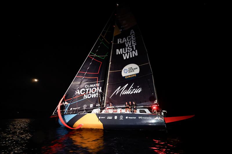 The Ocean Race Europe Leg 5 Finish - Malizia - Seaexplorer crossing the finish line in the early hours of Monday 15 September 2025 in Boka Bay, Montenegro - photo © Lloyd Images | The Ocean Race Europe 2025