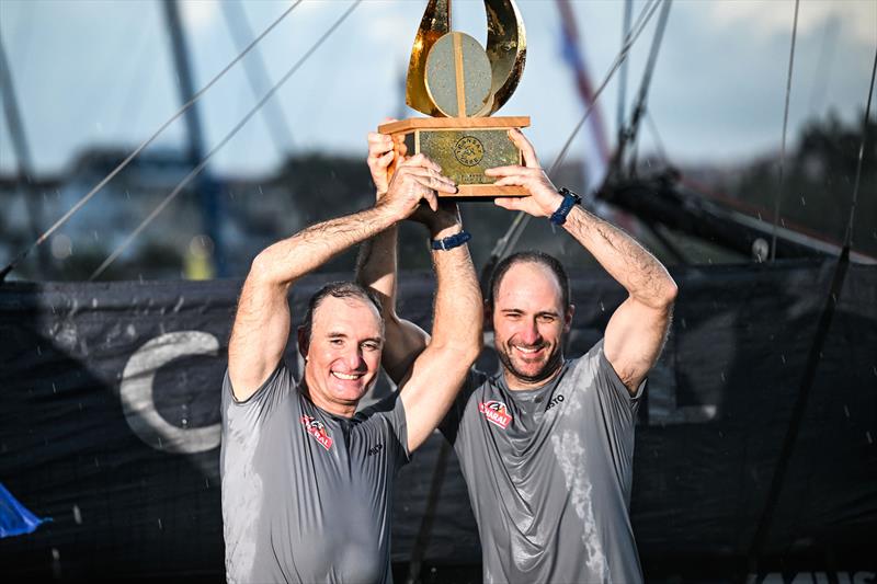 Jérémie Beyou and Morgan Lagravière on Charal 2 win the IMOCA division of the Transat Café L'OR 2025 - photo © Jean-Louis Carli / Alea