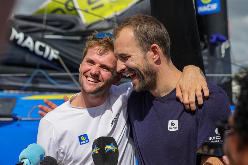 Sam Goodchild and Loïs Berrehar on Macif Santé Prévoyance finish 3rd in the IMOCA division of the Transat Café L'OR 2025 - photo © Jean-Marie Liot / Alea