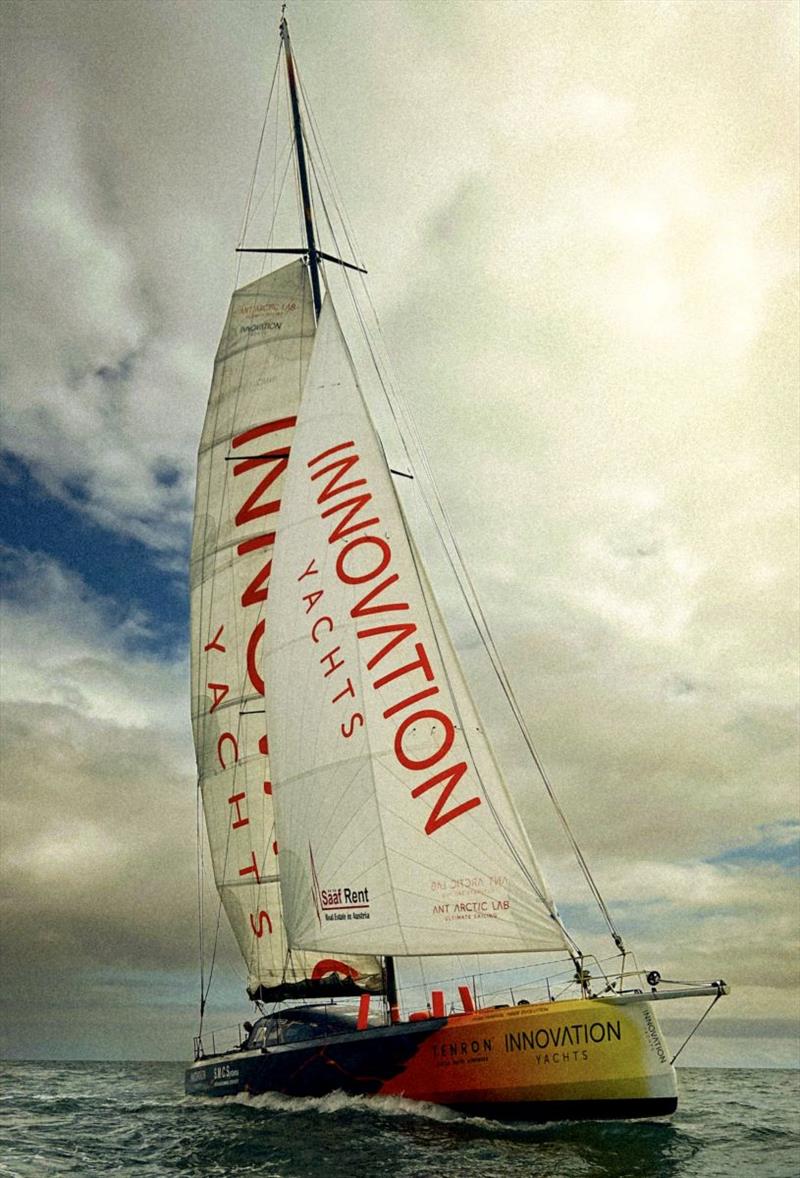 The Open60AAL at sea after departure photo copyright Innovation Yachts taken at  and featuring the IMOCA class