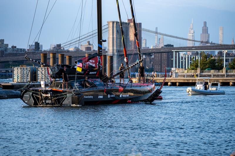 Malizia 4, skippered by Will Harris for the delivery, arrived in New York City on 24 August 2026, before racing back to Lorient starting 1 September 2026 - photo © Marie Lefloch / Team Malizia