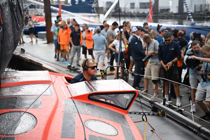 The Ocean Race Atlantic - They're off! Embrace The Challenge has left New York photo copyright Oliver Heer Ocean Racing taken at  and featuring the IMOCA class