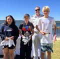 2023 AUS O'pen Skiff Championship Gold Fleet Overall: 3rd Bindy Vitale-Jones, 2nd Addison Newlan, 1st Brenn Armstrong © AUS O'pen Skiff Association