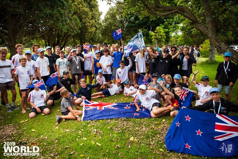 Kiwi team - Opening Ceremony for the 2019 O'Pen Bic World Championships hosted by Manly Sailing Club photo copyright Live Sail Die taken at Manly Sailing Club and featuring the  class