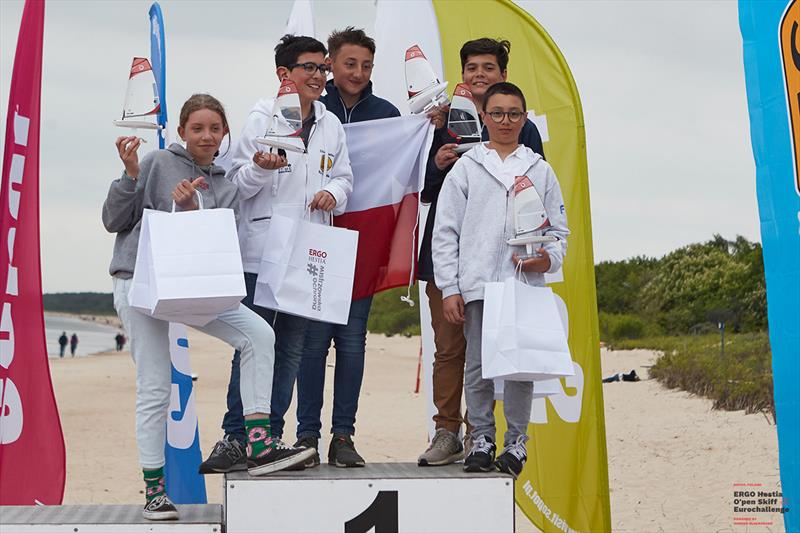 Podium - 2019 O'pen Skiff EuroChallenge photo copyright Robert Hajduk - ShutterSail.com taken at Sopot Sailing Club and featuring the  class