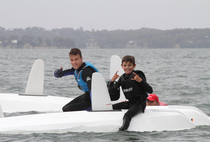 2019 NSW O'pen Skiff Champs & The Dolphin Chaser  photo copyright James Lelaen taken at Mannering Park Amateur Sailing Club and featuring the O'pen Skiff class