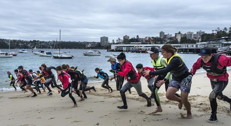 Start of 4-up race - 2021 Manly Cup O'pen Skiff Regatta  photo copyright Marg's Yacht Photos taken at Manly Yacht Club and featuring the O'pen Skiff class