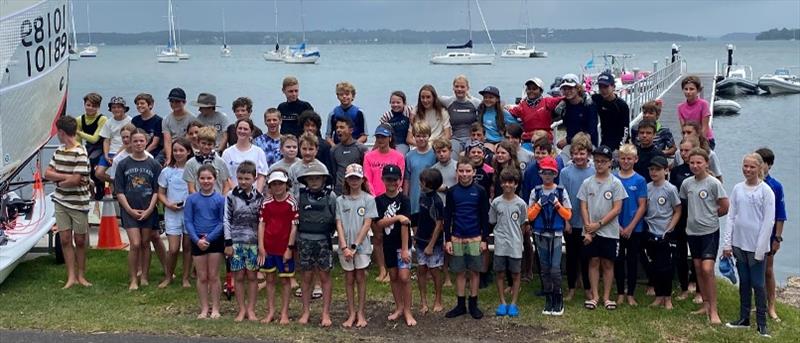 The sailors - 2022 AUS O'pen Skiff Championships photo copyright Jim Lelaen taken at Mannering Park Amateur Sailing Club and featuring the O'pen Skiff class