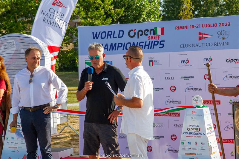 O'pen Skiff World Championship at Rimini Opening Ceremony photo copyright Elena Giolai / OpenSkiff Italia taken at Club Nautico Rimini and featuring the O'pen Skiff class