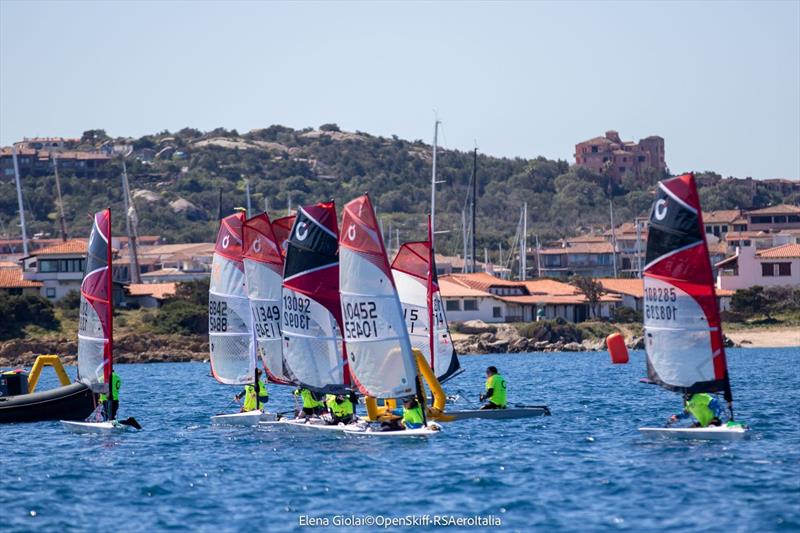 Open Skiff Eurochallenge & RS Aero Nationals day 3 photo copyright Elena Giolai taken at Yacht Club Porto Rotondo and featuring the O'pen Skiff class