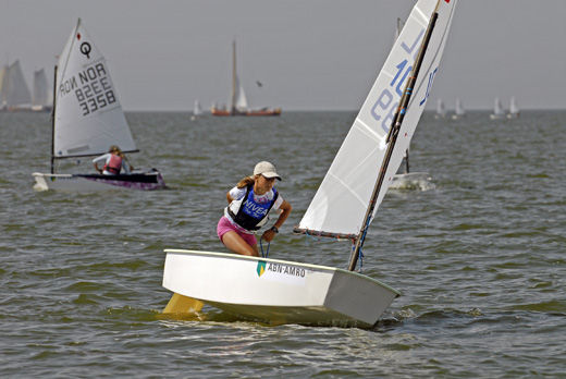 Ewa Ilska lies second after day four of the ABN AMRO Optimist Europeans on the Ijsselmeer photo copyright Diana Bogaards taken at  and featuring the Optimist class