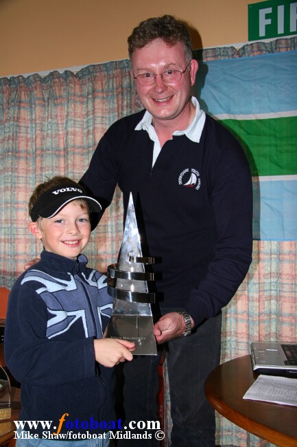 Joshua Haynes wins the Junior age group in the Derbyshire Youth Sailing 2008 series photo copyright Mike Shaw / www.fotoboat.com taken at Swarkestone Sailing Club and featuring the Optimist class