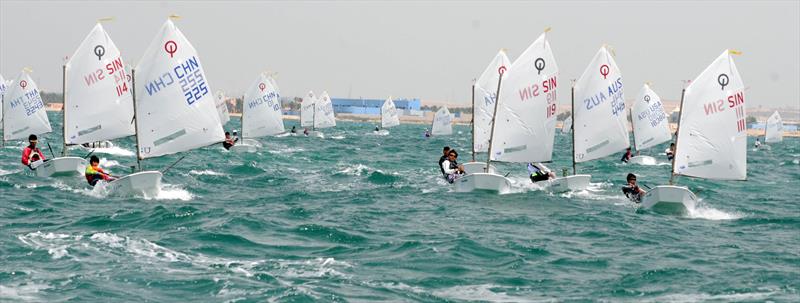 ODA Optimist Asian Championship 2014 day 1 photo copyright Jaffar Ali taken at Bahrain Maritime Sports Association and featuring the Optimist class