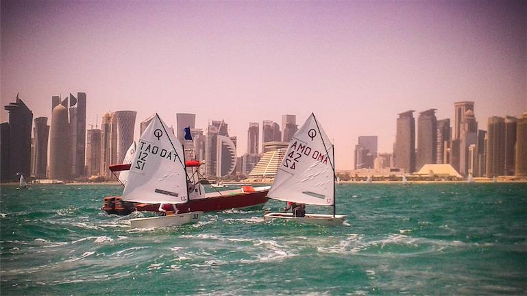 2nd GCC Beach Games 2015 photo copyright Icarus Sailing Media taken at Doha Sailing Club and featuring the Optimist class