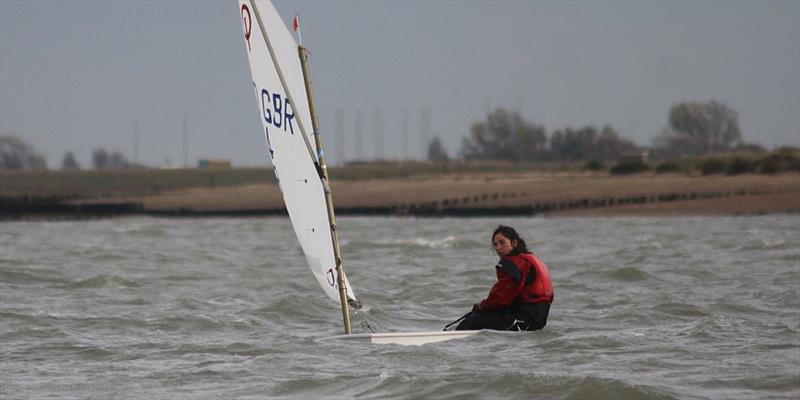 Jemima Cook finishes 2nd in the RCYC Marco Polo Pursuit Race 2017 photo copyright Tammy Fisher taken at Royal Corinthian Yacht Club and featuring the Optimist class