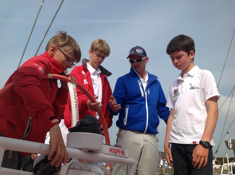 Navigation tips from Ian Walker during the Volvo Ocean Race Cardiff Stopover photo copyright Sharon Davidson-Guild taken at  and featuring the Optimist class