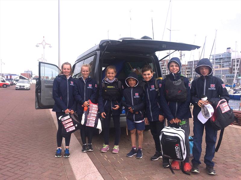 The team to-and-from the venue at the Optimist Europeans 2018 photo copyright Valeria Sesto taken at Jachtclub Scheveningen and featuring the Optimist class