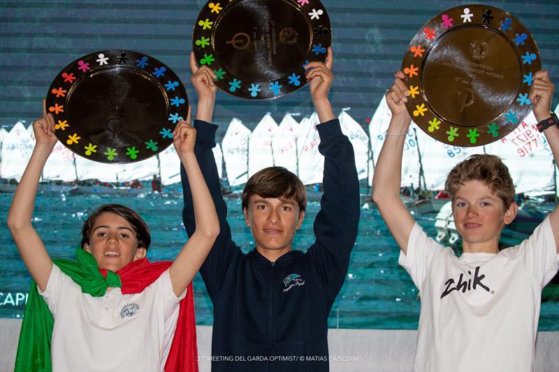 37th Lake Garda Optimist Meeting prize giving photo copyright Matias Capizzano / www.capizzano.com taken at Fraglia Vela Riva and featuring the Optimist class