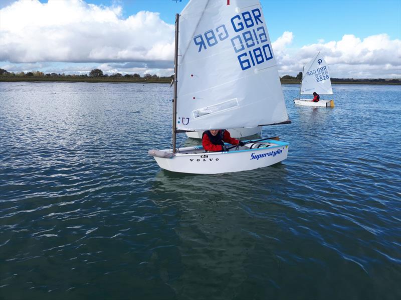 IOCA South Pre Zone Winter Training at Bosham photo copyright Andy Kerr taken at Bosham Sailing Club and featuring the Optimist class