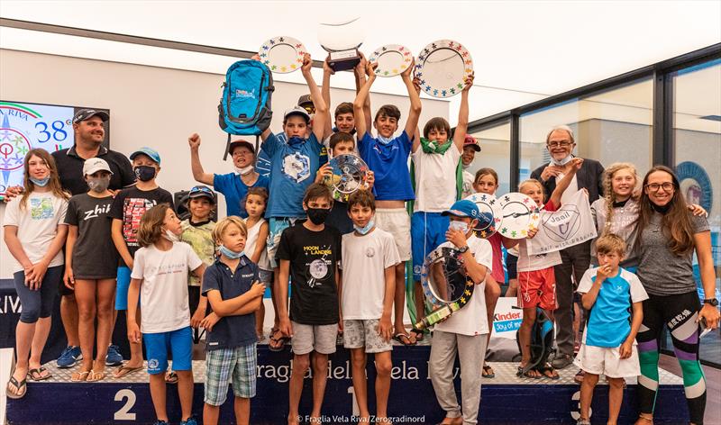 38th Lake Garda Optimist Meeting prize giving photo copyright Zerogradinord / A Trawoeger taken at Fraglia Vela Riva and featuring the Optimist class