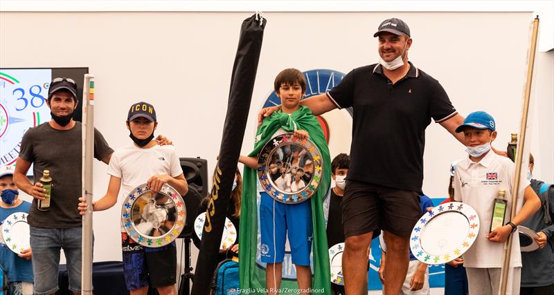 38th Lake Garda Optimist Meeting prize giving photo copyright Zerogradinord / A Trawoeger taken at Fraglia Vela Riva and featuring the Optimist class