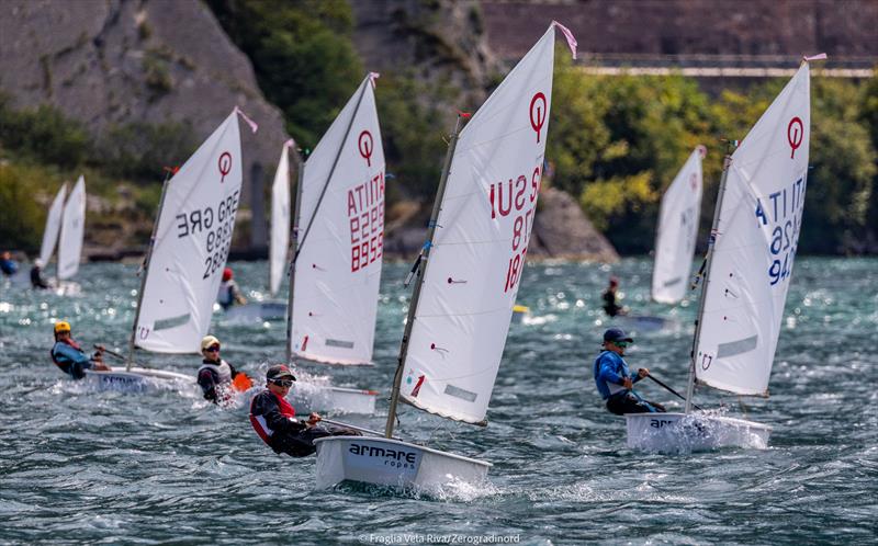 38th Lake Garda Optimist Meeting photo copyright Zerogradinord / A Trawoeger taken at Fraglia Vela Riva and featuring the Optimist class