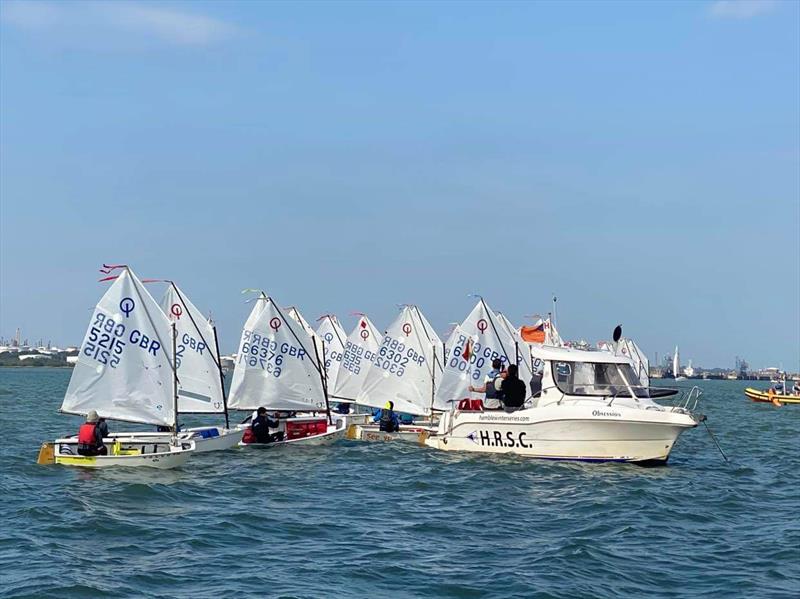 Hamble River SC Optimist Open photo copyright Jane Saunders taken at Hamble River Sailing Club and featuring the Optimist class