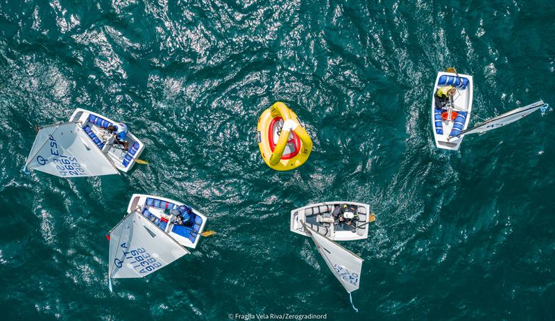 39th Lake Garda Meeting Optimist day 2 photo copyright Fraglia Vela Riva / Zerogradinord taken at Fraglia Vela Riva and featuring the Optimist class