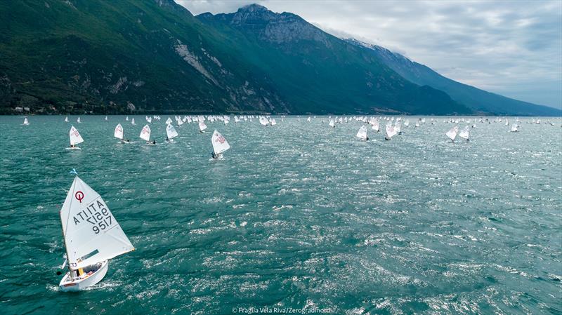 39th Lake Garda Meeting Optimist day 3 photo copyright Fraglia Vela Riva / Zerogradinord taken at Fraglia Vela Riva and featuring the Optimist class