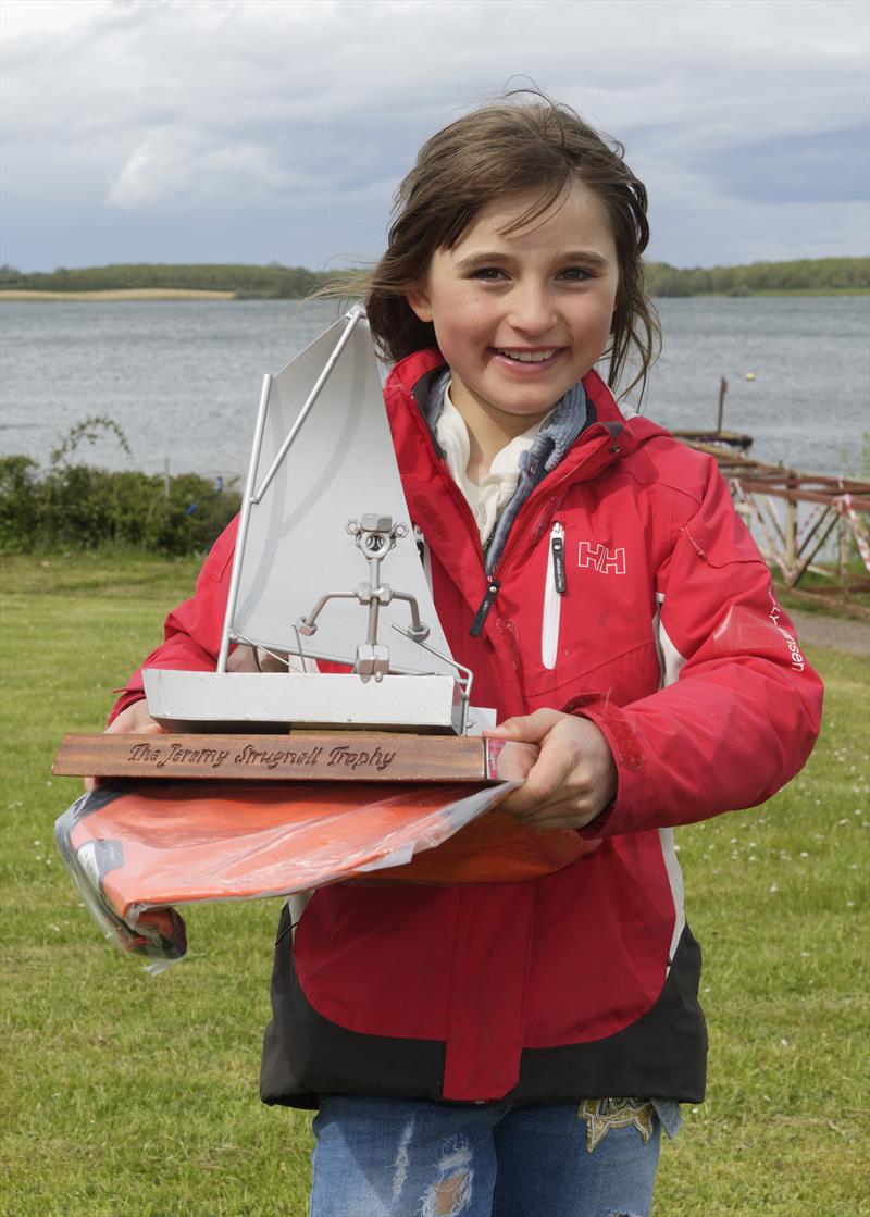 Rachel Elms Winner of 1st Under 11 in the Optimist Early Summer Championships at Grafham Water photo copyright Paul Sanwell / www.op-photography.co.uk taken at Grafham Water Sailing Club and featuring the Optimist class