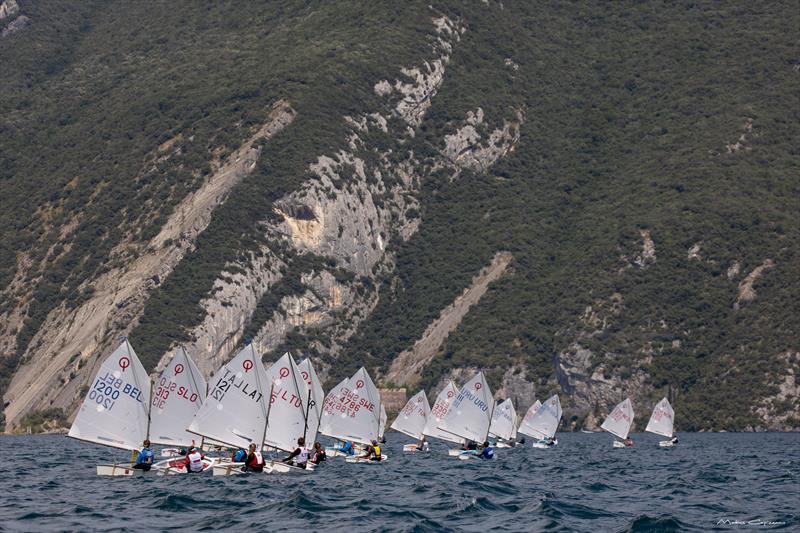 2021 Optimist World Championship day 1 photo copyright Matias Capizzano / www.capizzano.com taken at Fraglia Vela Riva and featuring the Optimist class