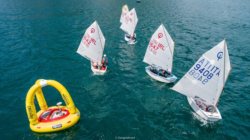 2021 Optimist Team Racing World Championship day 1 photo copyright Zerogradinord taken at Fraglia Vela Riva and featuring the Optimist class