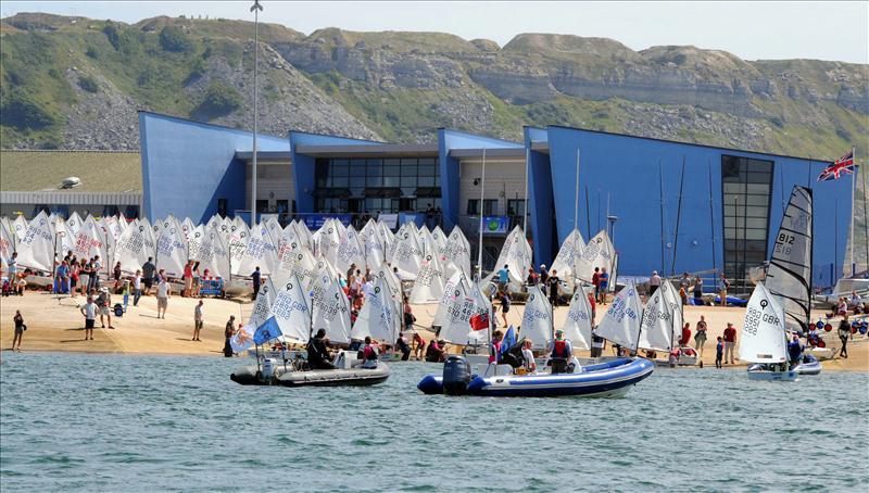 Weymouth and Portland National Sailing Academy sets a new Guinness World Record for the 'Largest Parade of Boats' photo copyright DMS 10 taken at Weymouth & Portland National Sailing Academy and featuring the Optimist class