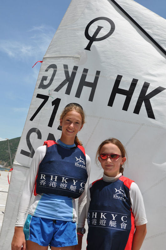Clara Krantz (left) and  Sophie Tulloch (right) will represent Hong Kong at the Asian Optimist Championship photo copyright Koko Mueller / RHKYC taken at Royal Hong Kong Yacht Club and featuring the Optimist class