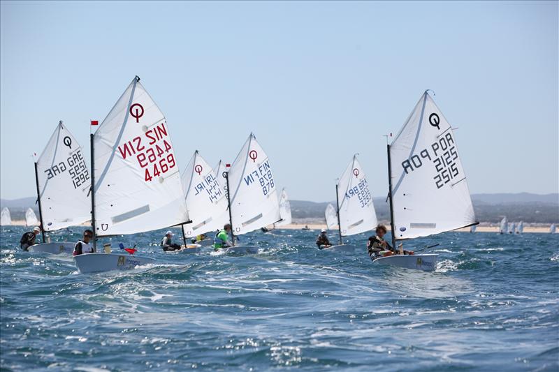 Optimist Europeans at Tavira, Portugal day 4 photo copyright Tavira Sailing taken at Clube Náutico de Tavira and featuring the Optimist class