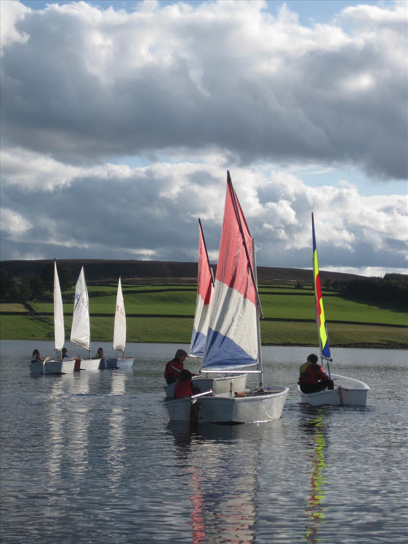 Opi training weekend at Derwent Reservoir photo copyright David Coady taken at Derwent Reservoir Sailing Club and featuring the Optimist class