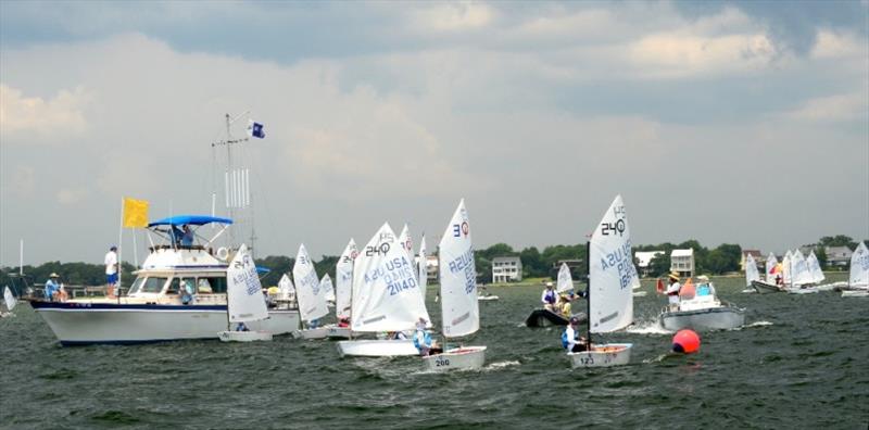 Team Racing is a highlight of all the Optimist Nationals. Two teams of four boats each go head to head. About two dozen teams will compete over three days July 20-22 photo copyright Talbot Wilson taken at Pensacola Yacht Club and featuring the Optimist class